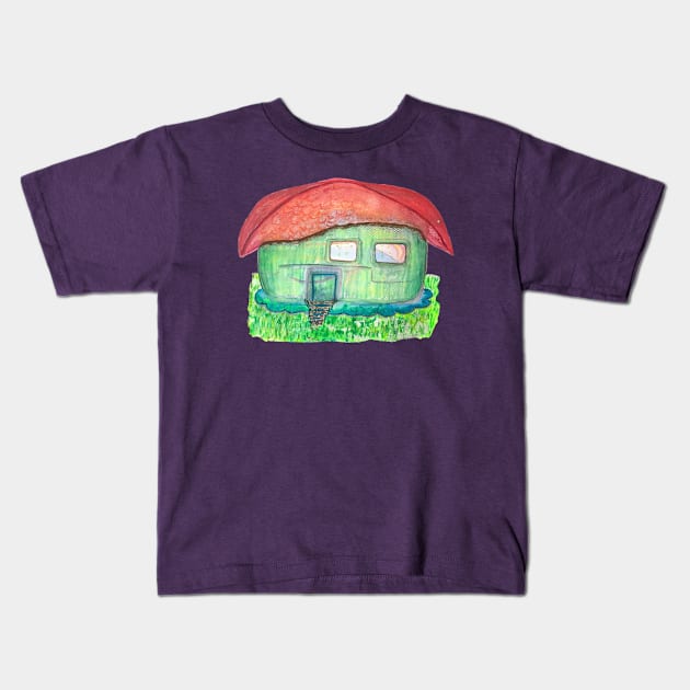 green fantasy cabin Kids T-Shirt by JAHART001
